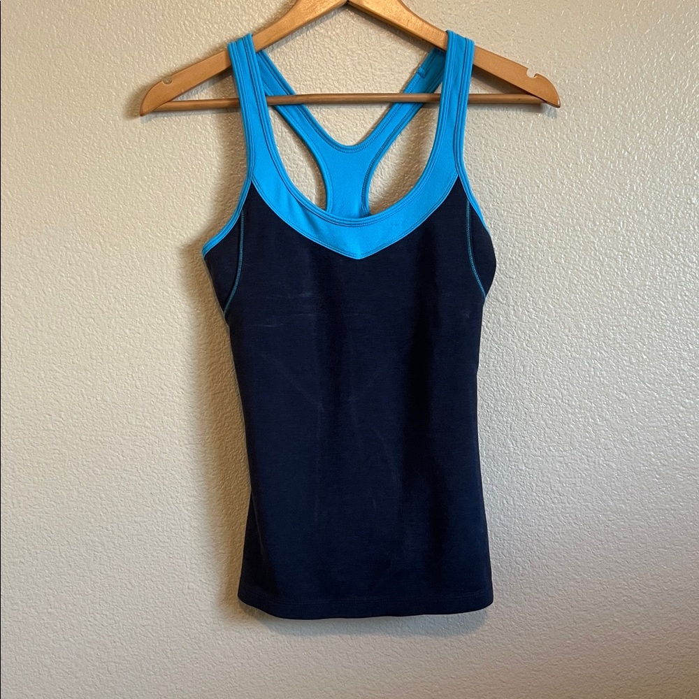 Women's Teal Blue and Gray Tank Top